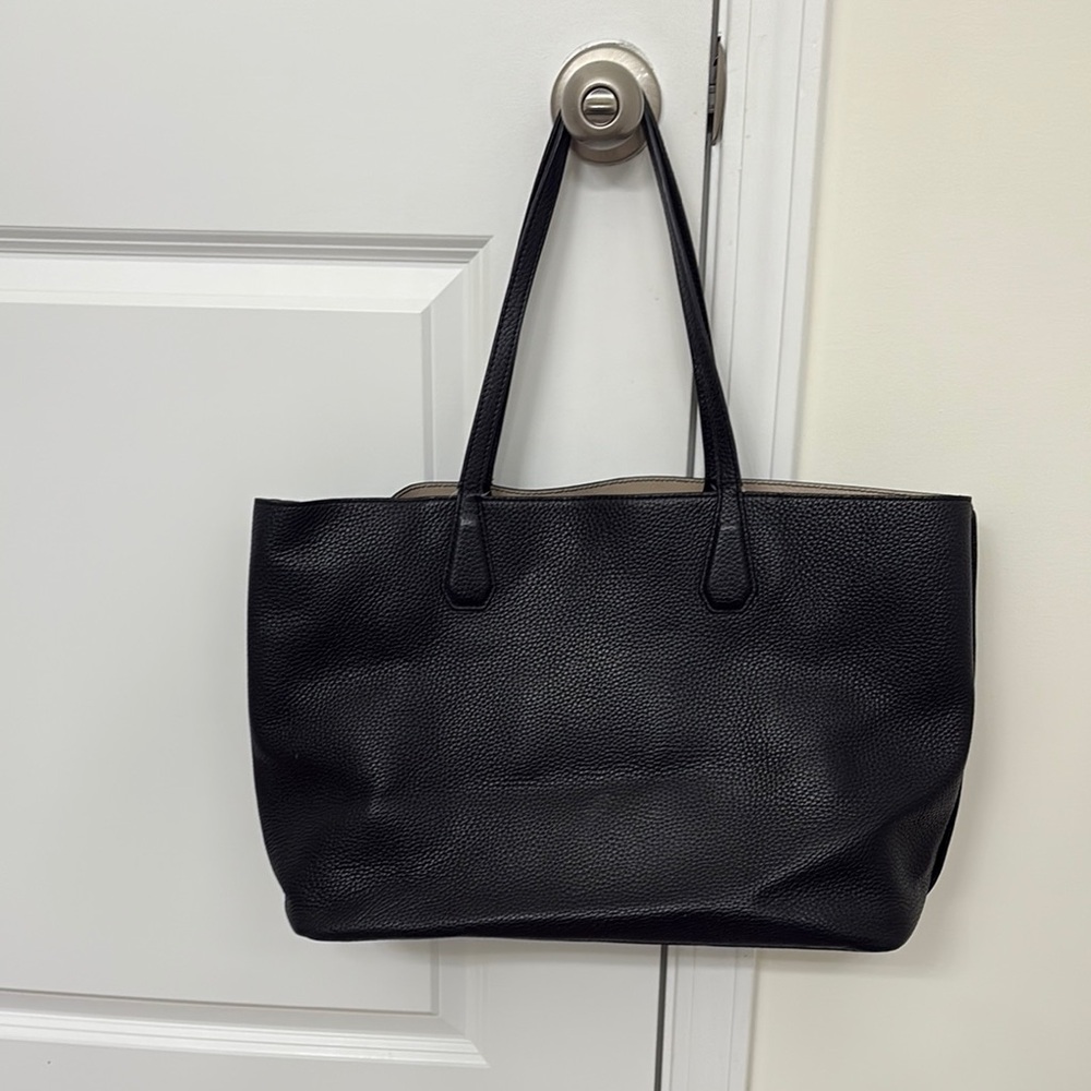 Tory Burch Black Pebbled Leather Tote - Picture 6 of 10